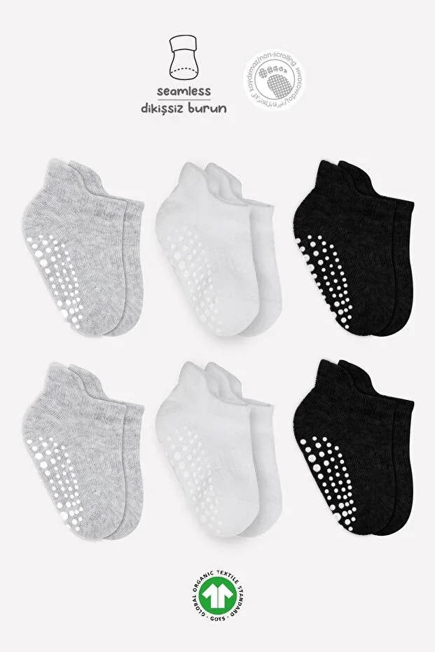 Bistil Girls Boys Baby Organic Seamless Non-slip Sneakers Socks