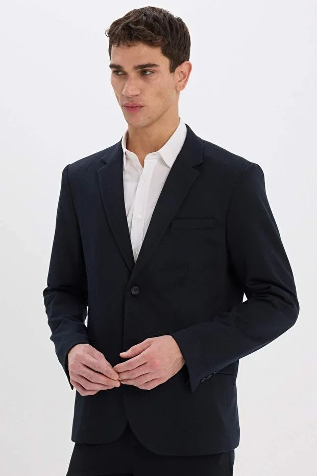 Modern Fit Lined Buttoned Blazer Jacket C5990AX25SP