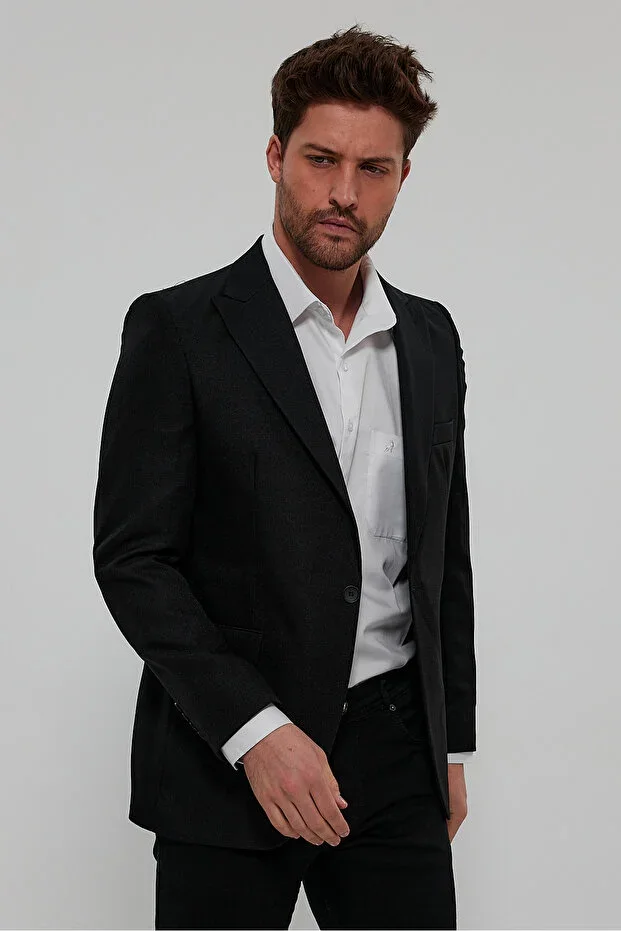 Men's Slim Fit Blazer Jacket Black
