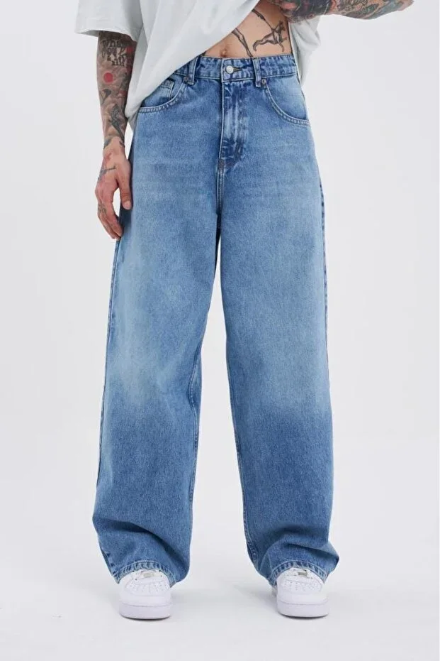 Men's Oversize Baggy Jean Pants Aqua