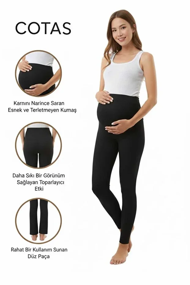Black Flexible High Waist Adjustable Maternity Leggings