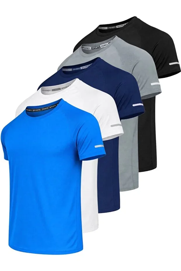 5'li Pack Quick-Dry Unisex Athletic Tech Sport T-shirt
