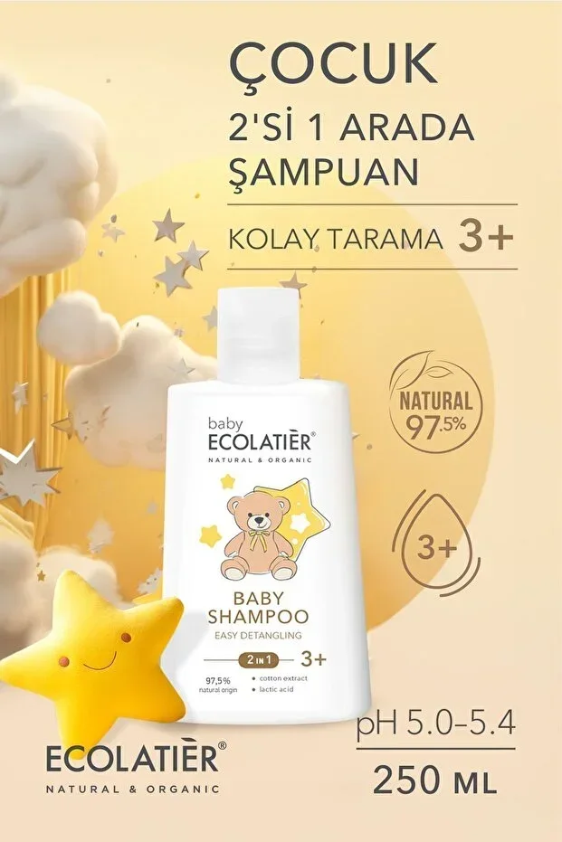 2-in-1 Easy Detangling Baby and Children's Shampoo 3+ Years Organic 250 ml Baby 2-in-1 Easy Detangling