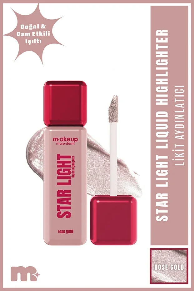 Maru.Derm Islak Bitişli Likit Aydınlatıcı – Liquid Highlighter Rose Gold