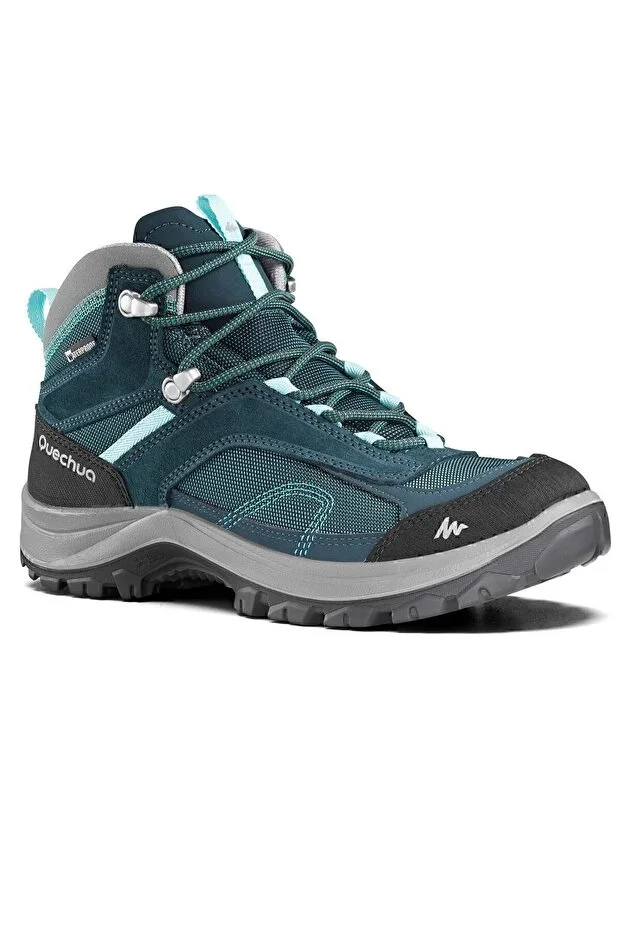 Quechua Women's Waterproof Outdoor Boots - Turquoise - Mh100 Mid