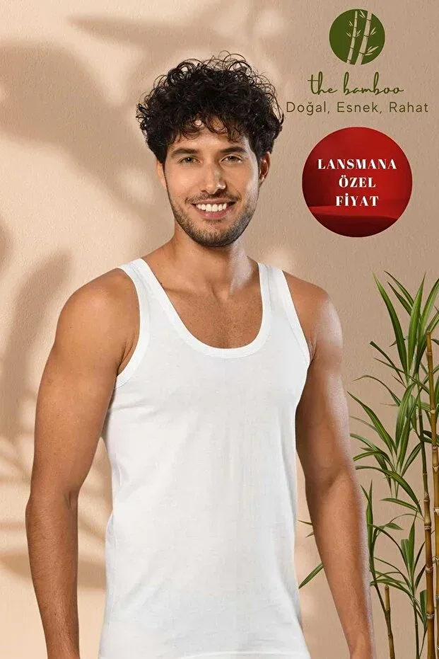 Weweus White Super Thin Men's Natural Bamboo Luxury Undershirt 1114