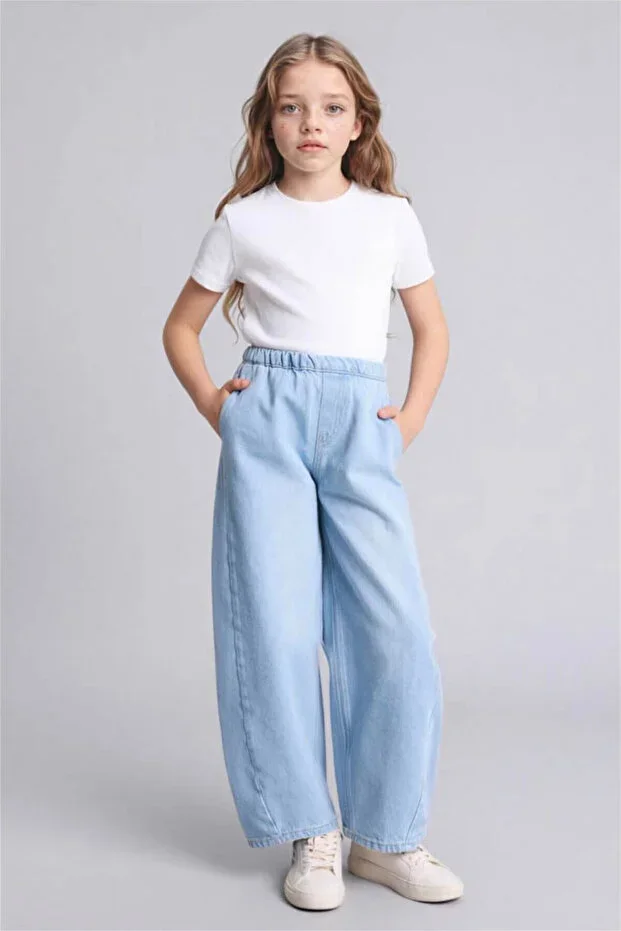 Balloon Fit Blue Girl Child Jean Pants G0248A8/NM63