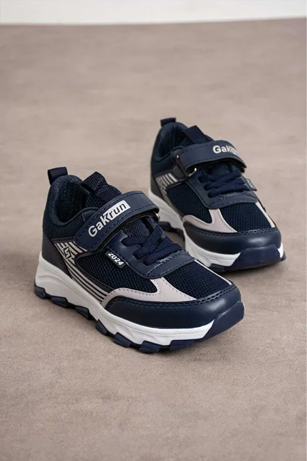 Unisex Kids Velcro Elastic Comfortable Casual Sneaker anorak Sports Shoes lightweight poly sole