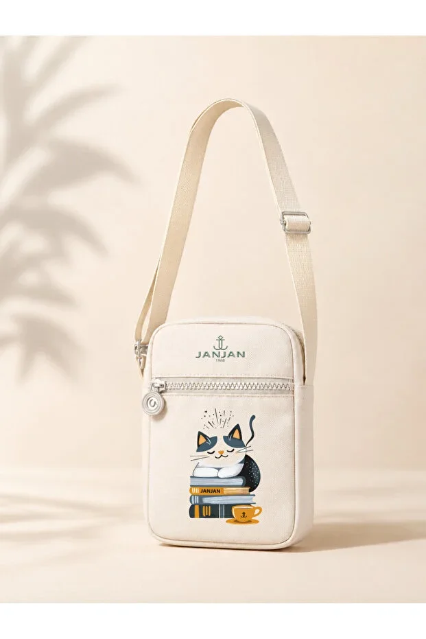 Women's Cross-Waist Chest and Shoulder Bag, Phone Wallet Bag, Cream Bag, Women's Hiking Bag, Cream Canvas Women's Cross Bag, Waterproof, Women's Travel Bag, Women's Phone Bag