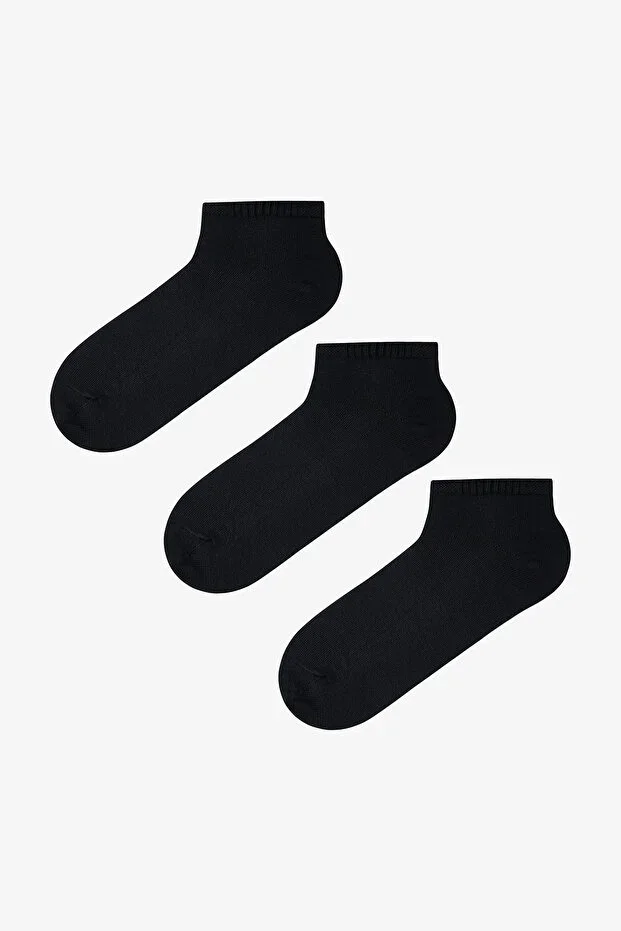 Black Men's Super 3-Pack Ankle Socks