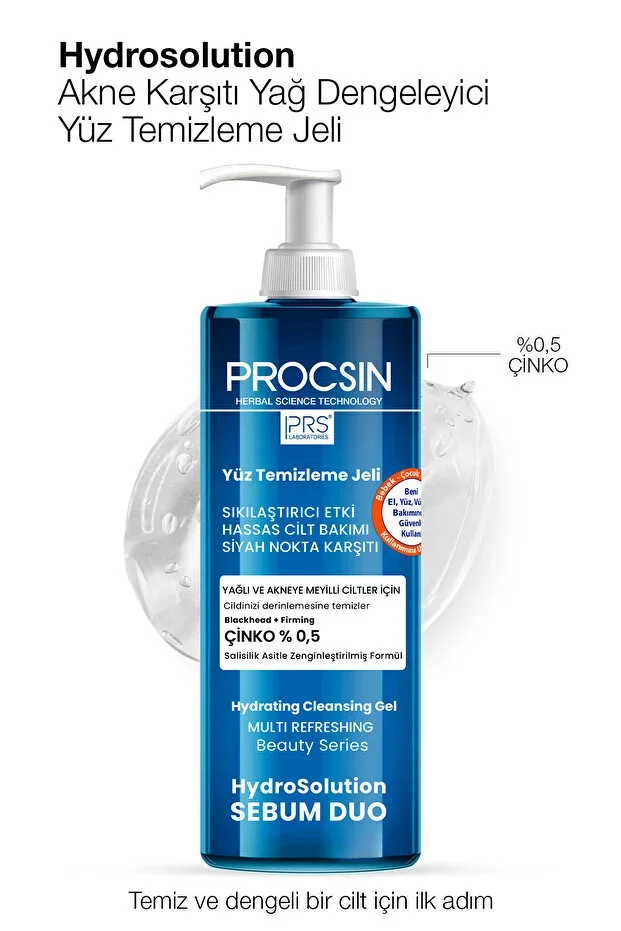 Hydrosolution Anti-Acne Oil Balancing Face Cleansing Gel 400 ML