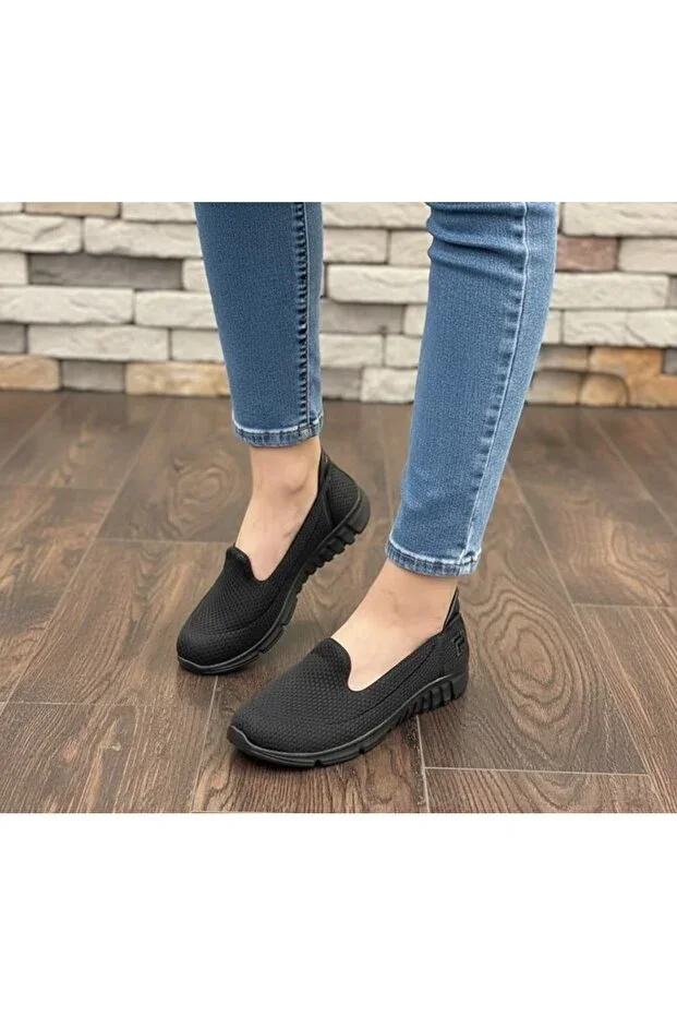 Women's Black Memory Slip-on Orthopedic Lightweight Comfortable Walking Mother Casual Canvas Sports Shoes