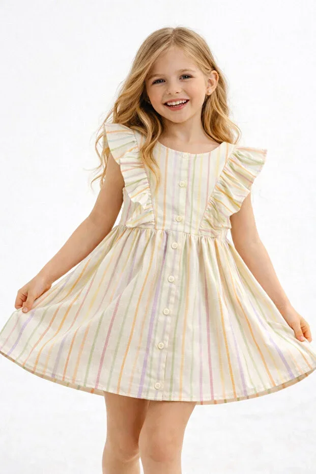 Girls' Printed 100% Organic Cotton Summer Dress