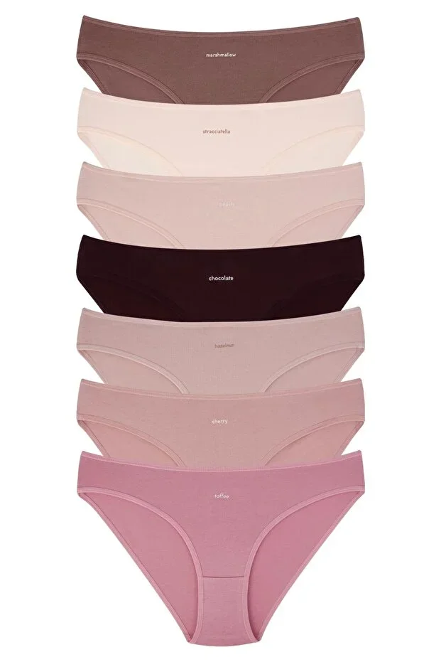 Women's Underwear Cotton Colored BIKINI Panties 7-Pack