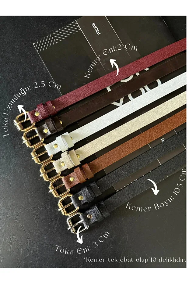 7-Piece Square Buckle Thin Women's Belt Waist Belt, Dress Belt, Skirt Belt, Pants Belt