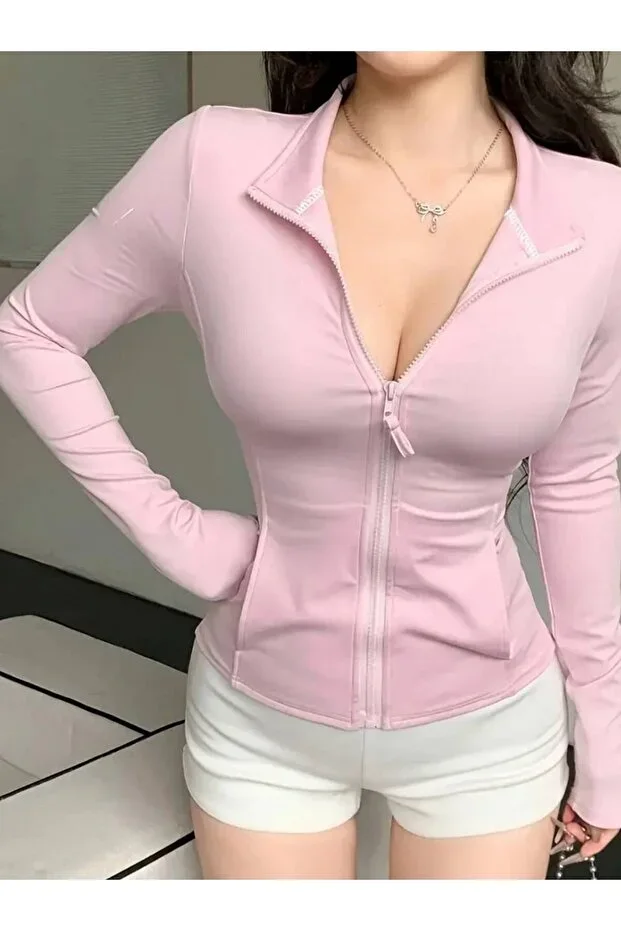 SlimZip Fit Zippered Sports Top