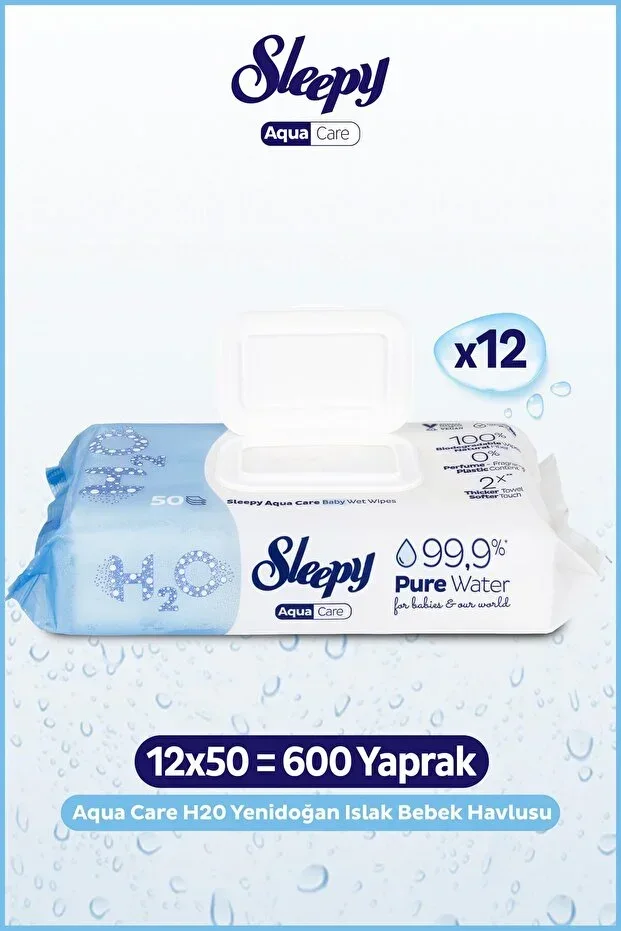 Aquacare H2O Newborn Wet Baby Towel 12x50