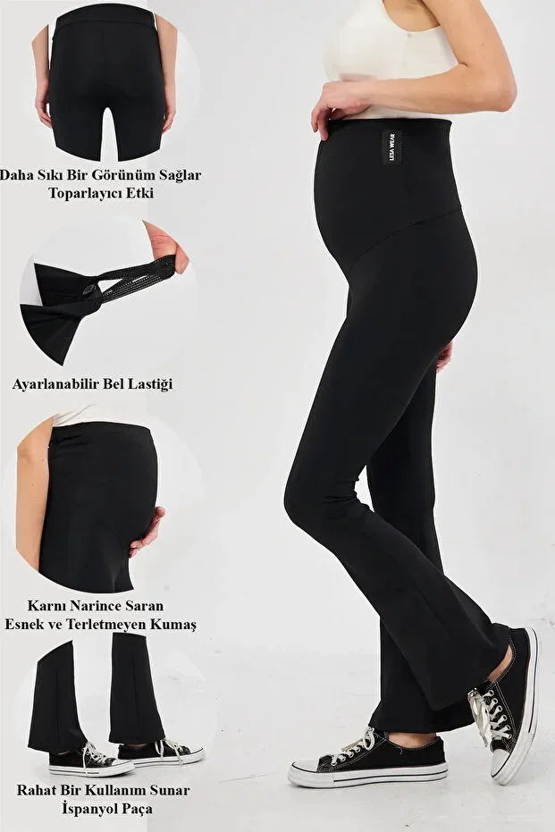 Spanish Flare Adjustable High Waist Elastic Tummy Control & Tightening Maternity Leggings
