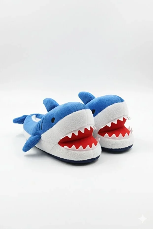 Men's Animal Cute Shark Plush Soft Silent Sole Slippers | Gift House Shoes |
