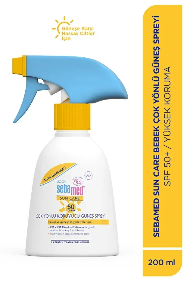 Baby Sun Spray SPF 50+ 200 ml 98% UVA Protected UVB Filtered Protective High Protection Sensitive