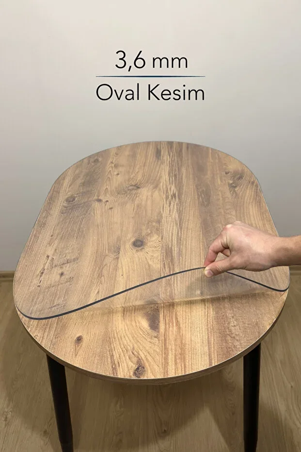 Oval 3.6 mm Transparent Thick PVC Tablecloth Non-slip Washable Table Protector (Compatible with Straight Line Tables)