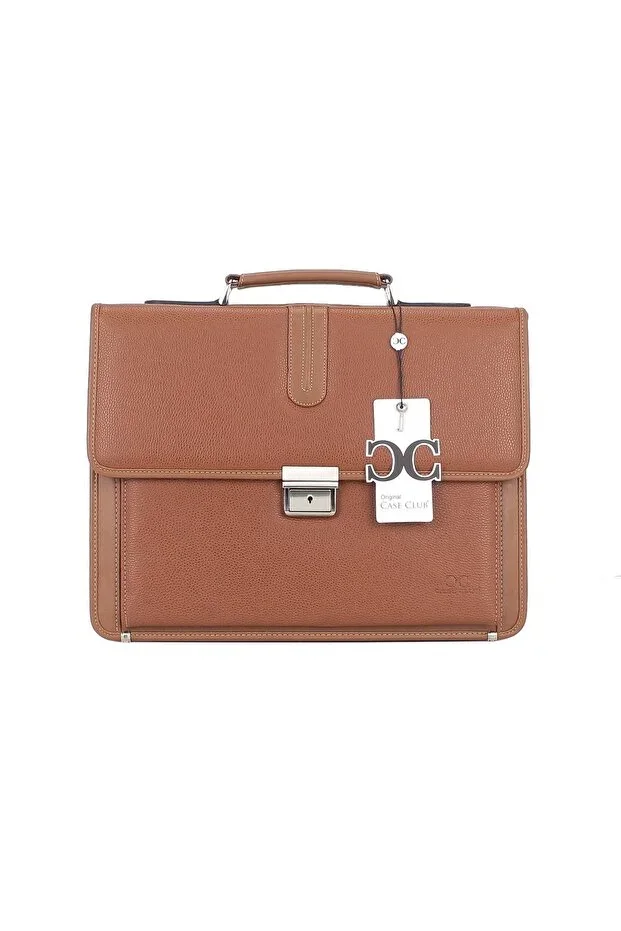 Men's Briefcase with Lock Mechanism, Document Compatible, Shoulder Strap