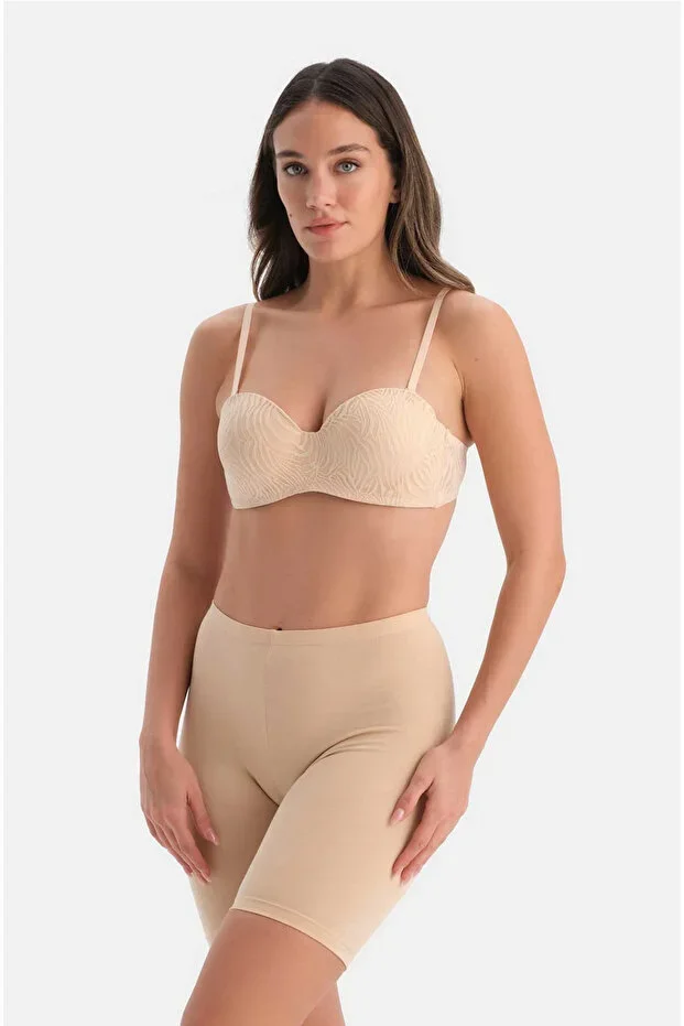 5120Kc High Cotton Knit Short Tights - Black and Nude Color Options