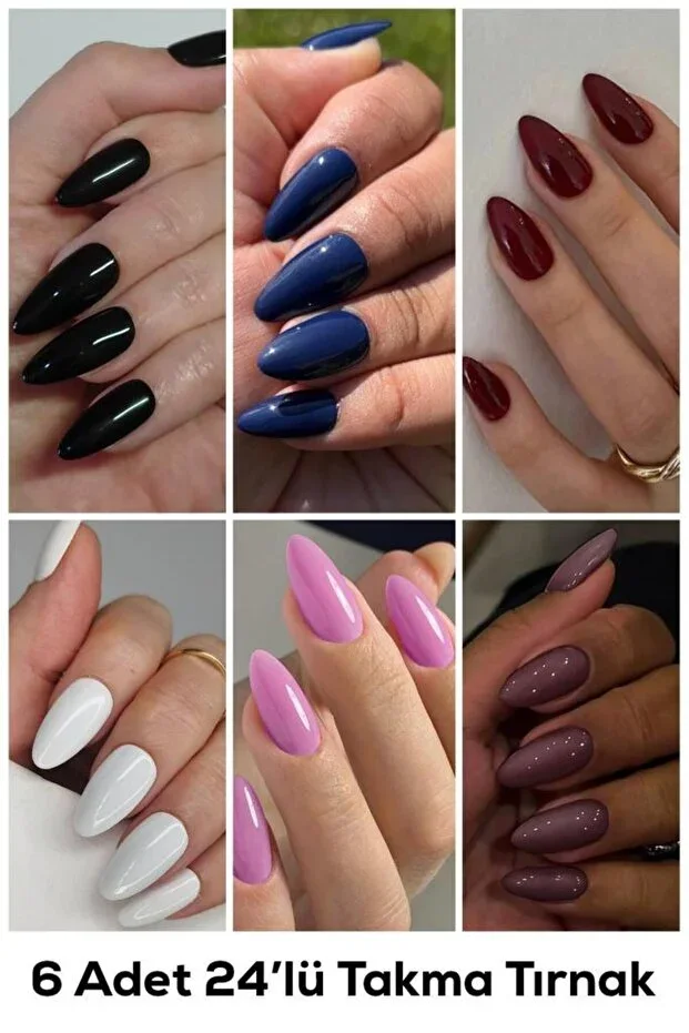 6'lı 24'lü False Nail Set - Self-Adhesive Practical Use