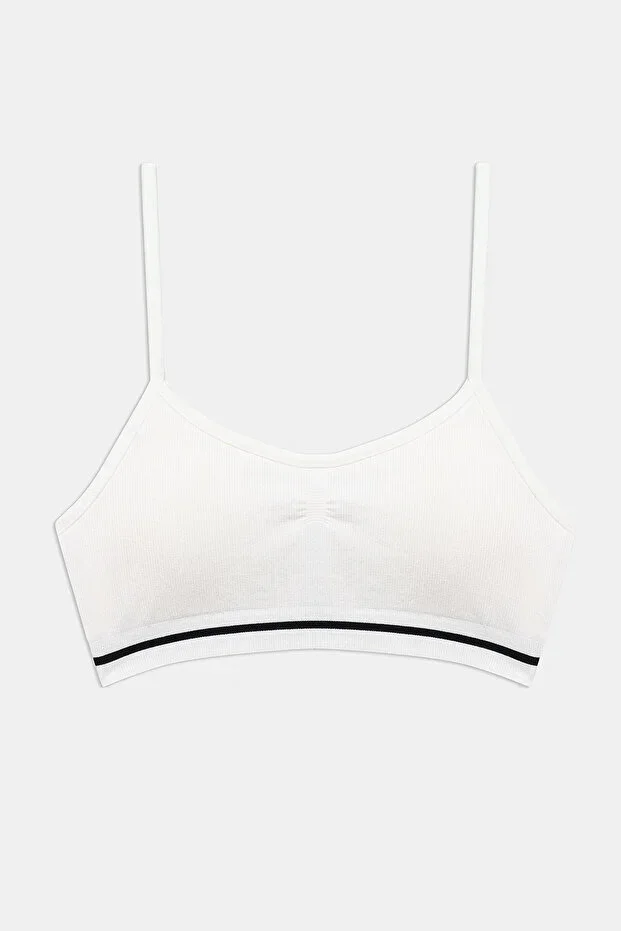 Girls White Seamless Padded White Crop Top