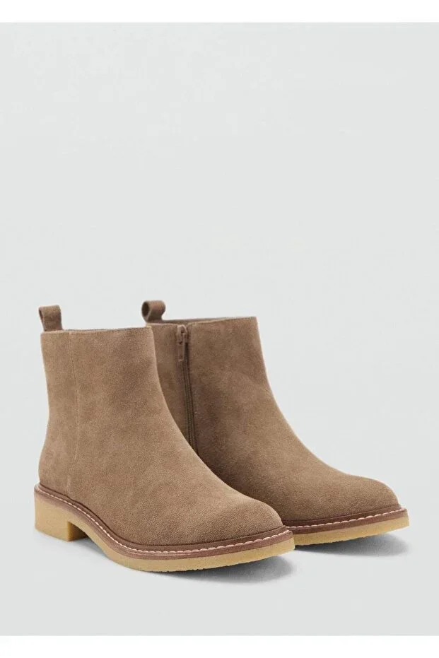 Suede leather half boot
