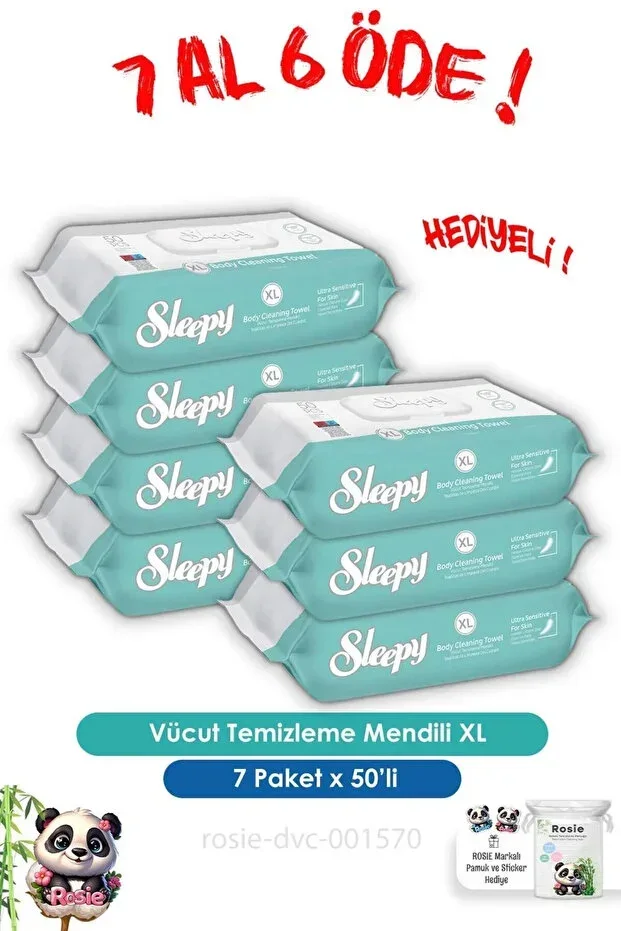BUY 7 GET 6 Body Cleansing Wipes XL 50 pcs