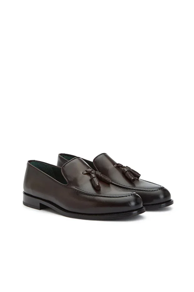 Brown Saddlery Detail Men's Leather Loafer