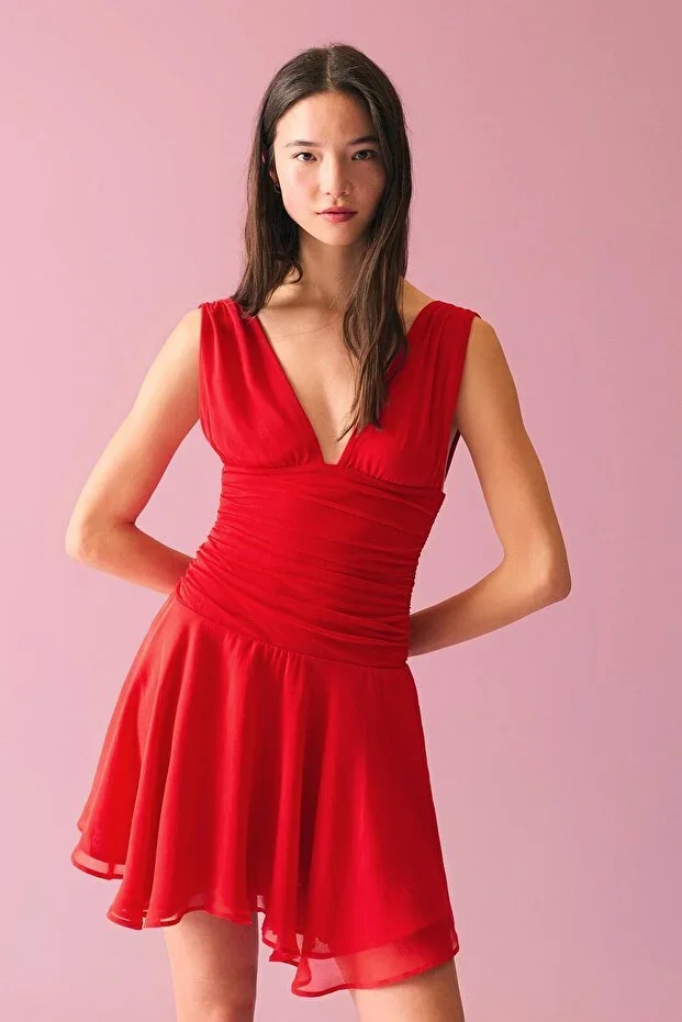 Bershka Mini Chiffon Dress