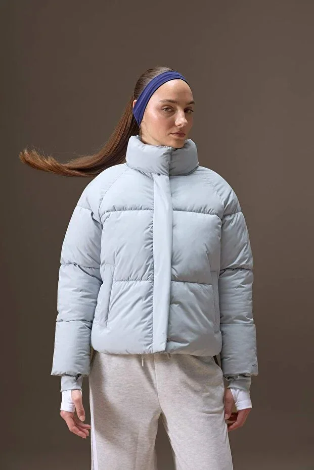 Water Repellent Regular Fit Stand-Up Collar Raglan Sleeve Winter Puffer Jacket A1550AX23AU