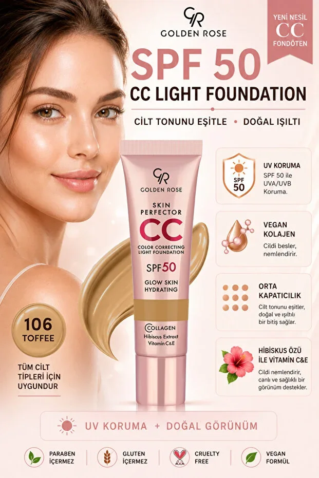 CC Cream Skin Perfector Color Correcting Light Foundation - 106