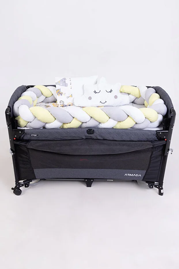 Braided Park Crib Sleep Set Wooden Braided Crib Set Suitable for All Cribs 70x110 70x120 70x130 60x120