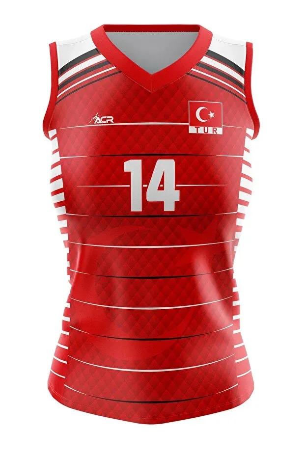 Volleyball Jersey Sultan Model - Customizable Name and Number, Digital Print Design, Top Only