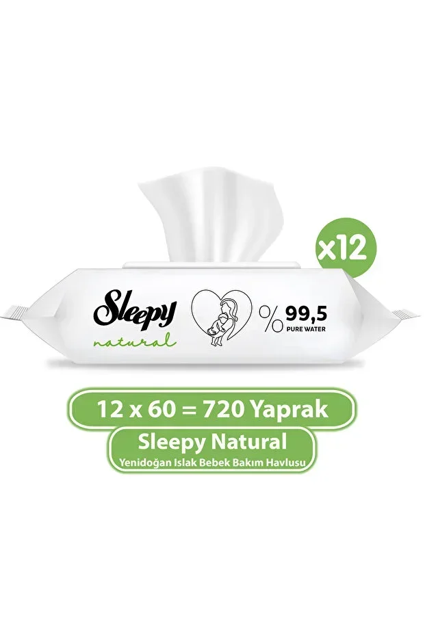 Natural Newborn Wet Baby Care Towel 12x60 (720 Sheets)
