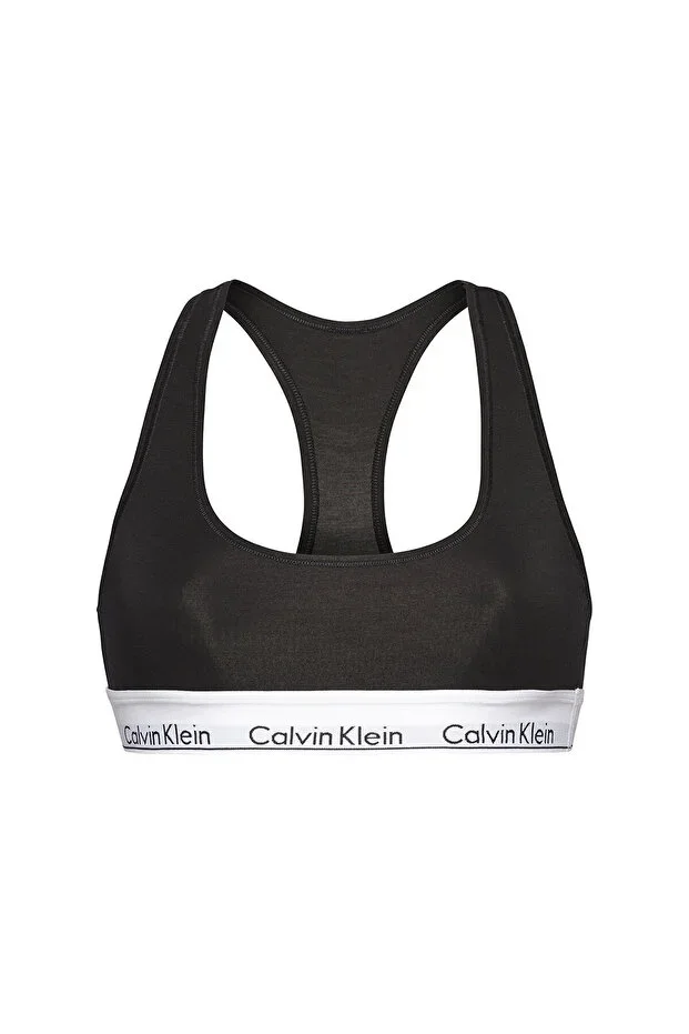 Women's Monogram Print Logo Tape Bralette - Black