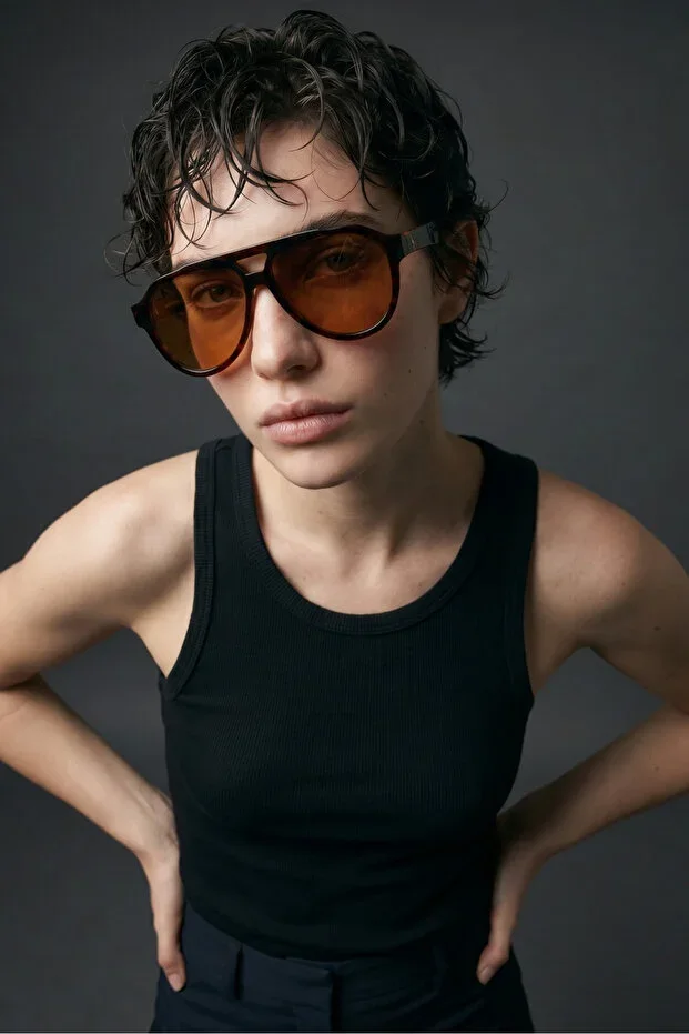 Pryon Brown Orange Sunglasses
