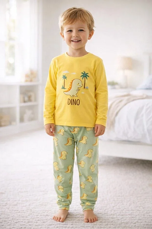100% Cotton Kids Long Sleeve Thin Pajama Set