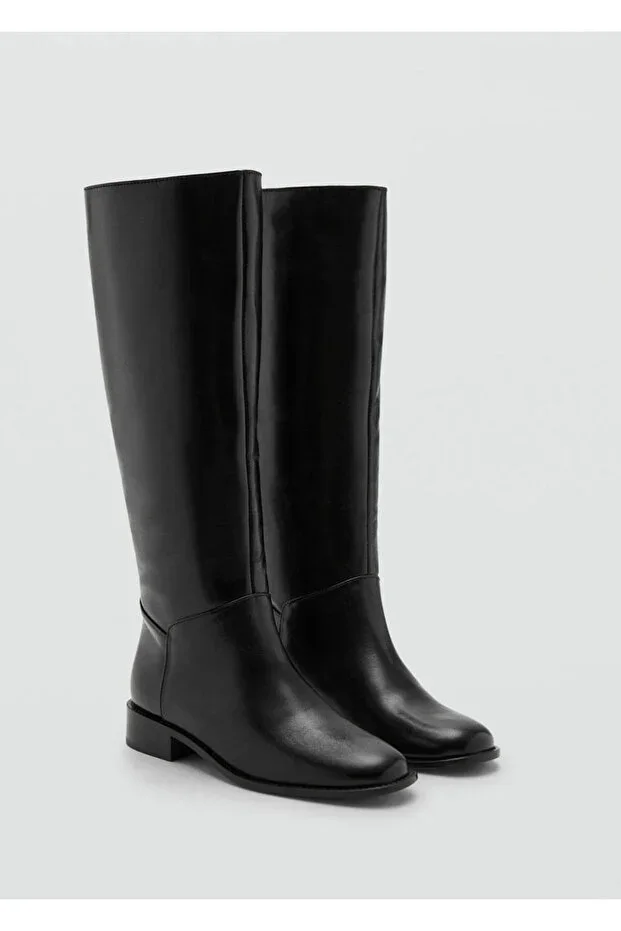 Leather long boots