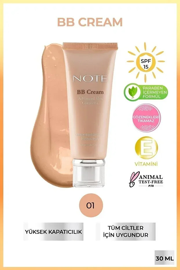 BB Cream SPF 15 Moisturizing Effect Intensive Coverage BB Cream - 01 Medium