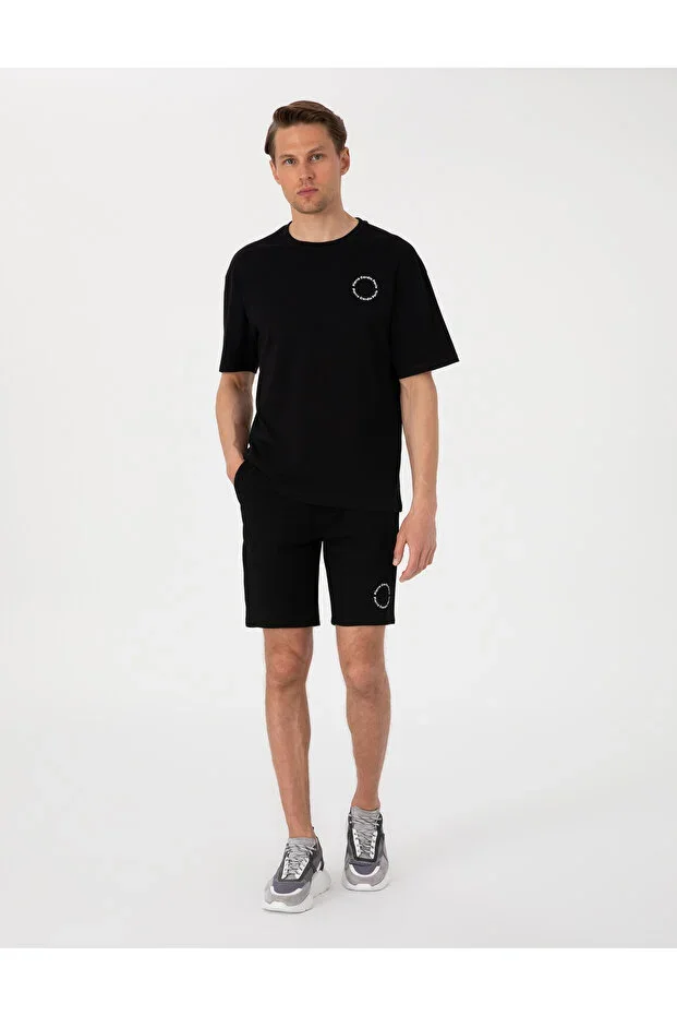 Black Regular Fit Knit Shorts 50310107-VR046