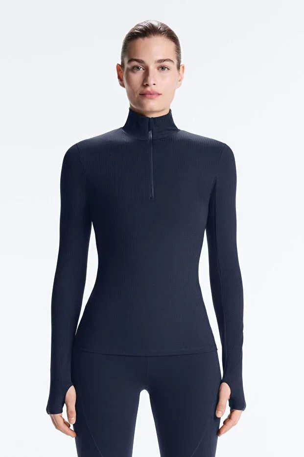 Oysho Ribbed thermal long-sleeve t-shirt