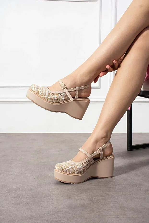 Teresa Wedge Heel Linen Women's Shoes