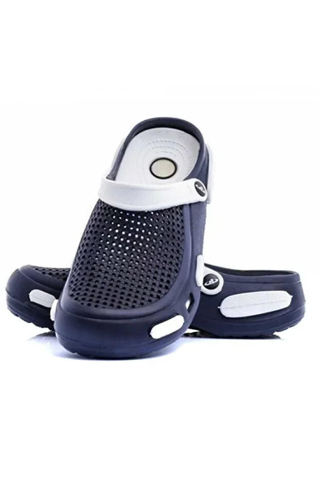 Men's Navy Blue White Hospital Nurse Daily Sandals Slippers
