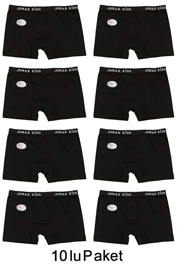 Boys' Stretchy Black Boxer 10 Pack