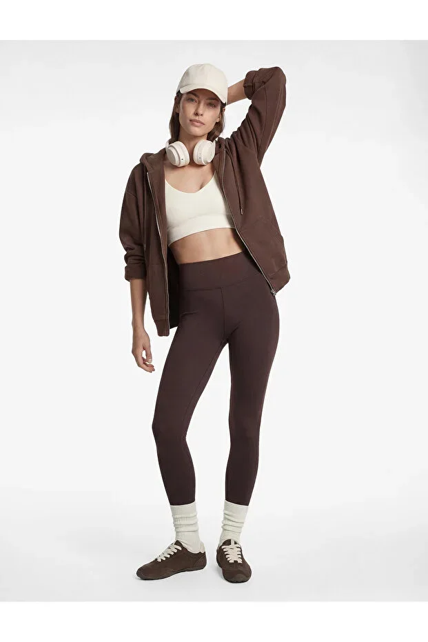 High Waist Seam Detail Slim Fit Sports Tights
