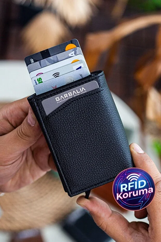 Lyons Mechanical Black Card Holder Wallet